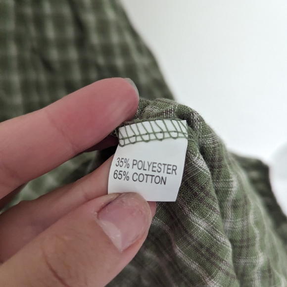 Grace & Chili Green Gingham Plaid Wrap Midi Dress Medium Modest - Picture 4 of 4